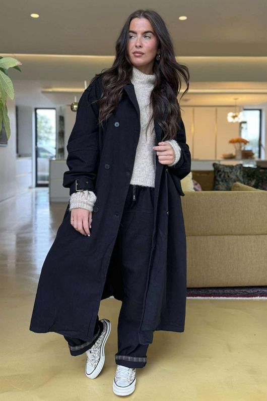 Mercer Soft Twill Trench Black /20 =